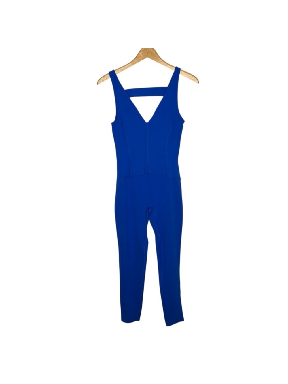 Free People Movement Never Better Strappy Back Jumpsuit Electric Cobalt Sz Small - Picture 4 of 9